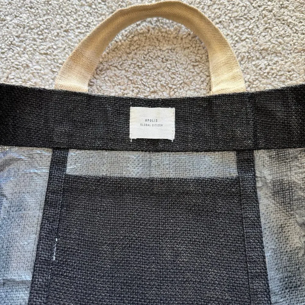Apolis Global Citizen Market Sustainable Jute Black Tan Bag